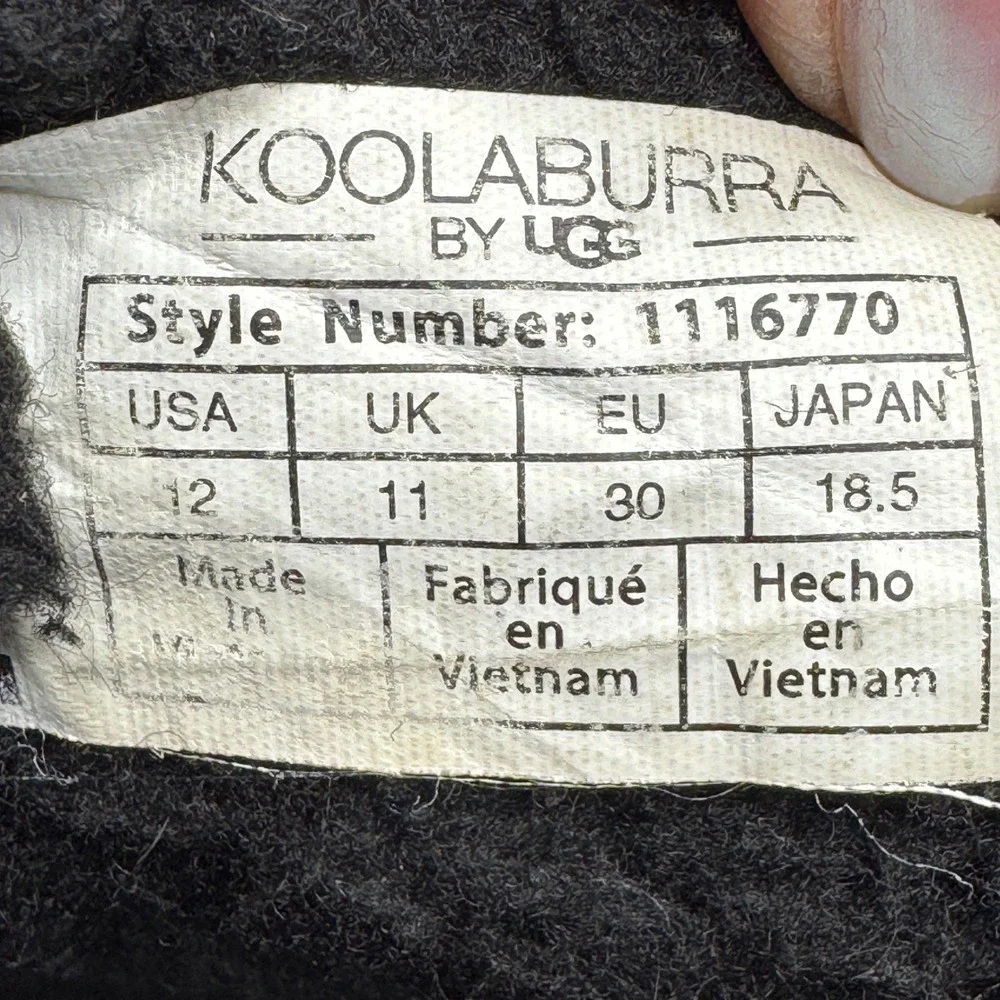 Koolaburra by UGG Toddler Kids Black Suede Leather Winter Ankle‎ Boots Size 12